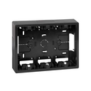 Surface-mount wall box base for 3 double elements graphite Simon 500 Cima