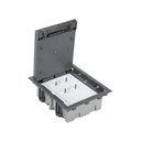 Adjustable floor box kit for concrete floor 6 elements with 2 double sockets and 2 plates for 1 RJ45 grey Simon 500 Cima