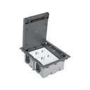 Adjustable floor box kit for raised floor 6 elements with 2 double sockets, 2 plates 1 RJ45 grey Simon 500 Cima