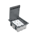 Adjustable floor box kit for raised floor 6 elements with 1 double socket and 2 plates for 1 RJ45 3M® grey Simon 500 Cima