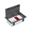 Adjustable floor box kit raised floor 8 elements with 2 double sockets, 1 dual UPS, 2 plates 2 RJ45 grey Simon 500 Cima