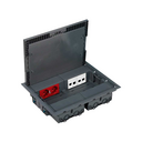 Shallow floor box kit 8 elements 2 double sockets, 1 dual UPS and 2 plates for 2 RJ45 3M® grey Simon 500 Cima