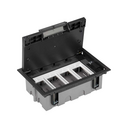 Adjustable floor box for 8 elements in concrete floor installation graphite Simon 500 Cima
