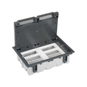 Adjustable floor box for 12 elements in concrete floor installation grey Simon 500 Cima