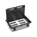 Adjustable floor box for 12 elements in concrete floor installation graphite Simon 500 Cima