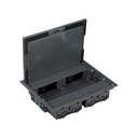 Square shallow floor box for 8 elements in concrete or raised floor grey Simon 500 Cima