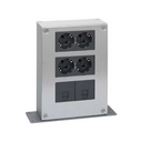 Metal mini tower kit with 3 heights and 1 side with 2 double-socket outlets and 2 plates for 1 RJ45 graphite Simon 500 Cima