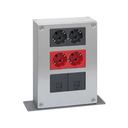 Metal mini tower kit with 3 heights and 1 side with 1 double socket, 1 dual UPS and 2 plates for 1 RJ45 graphite Simon 500 Cima