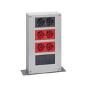 Metal mini tower kit with 4 heights and 1 side with 1 double socket, 2 dual UPS and 2 plates for 2 RJ45 graphite Simon 500 Cima