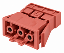 Flush-mounted quick connector "Female" 3-pole with patch cord locking system red Simon Electrical Wiring