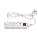 POWER STRIP 3 SOCKETS 16A 250V~ WHITE WITH SWITCH AND 1.5M CABLE H05VV-F 3G1MM² SIMON BRICO
