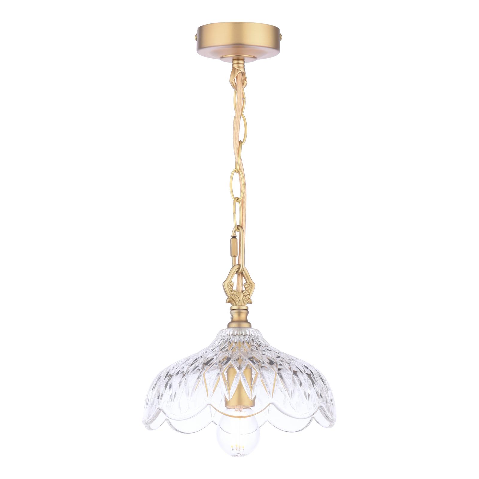 Laura Ashley Eversden Ceiling Pendant Light In Antique Brass Finish With Crystal Glass LA3756652-Q