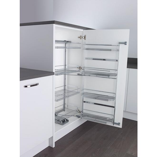 Classic tandem larder unit, studio height, 500mm wide, silver/chrome