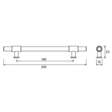 Gales Bar Handle 160mm Hole Centre Satin Brass PWS Distributors 