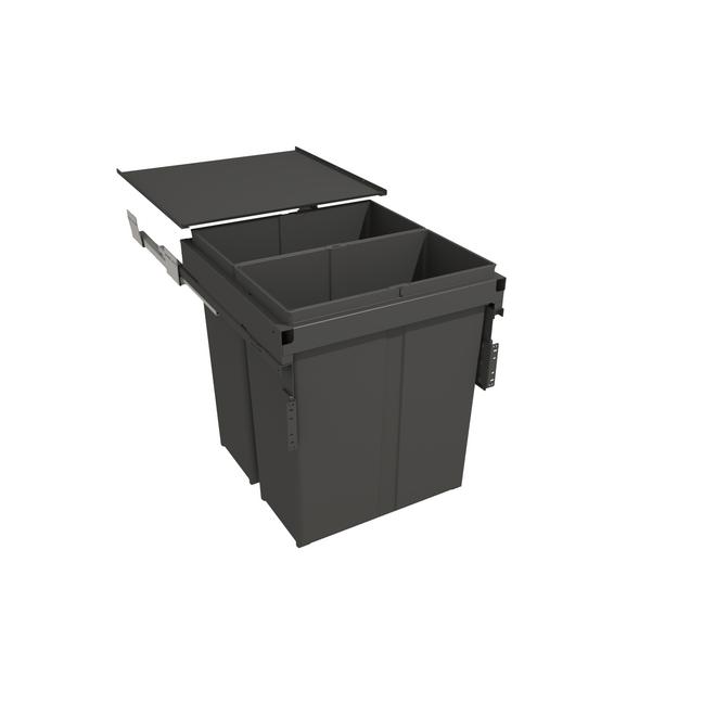 Pull-Out Wastebin With Metal Lid 2 x 40 Litre Bin