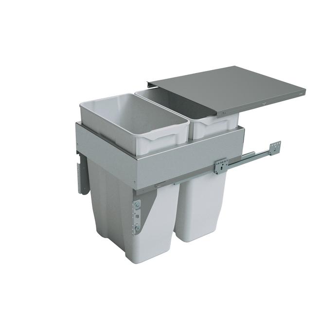 Pull-Out Waste Bin W/Metal Lid, 2 x 35L Bins For 450mm Cab.