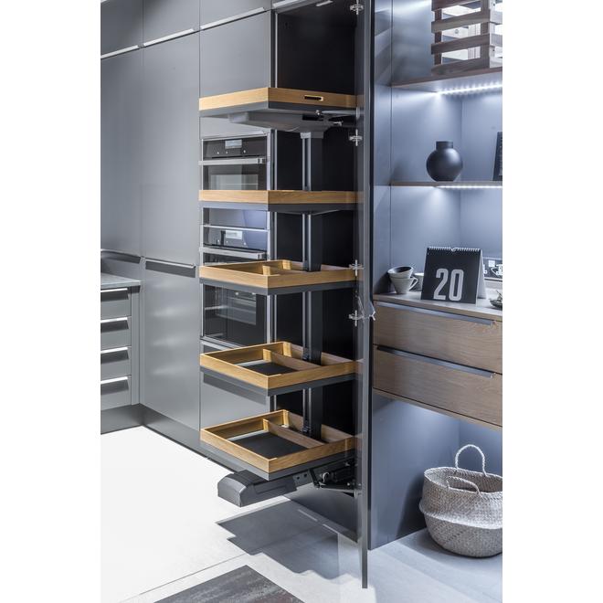 Convoy Larder, 600mm, Anthracite with Oak Elements, Right Hand