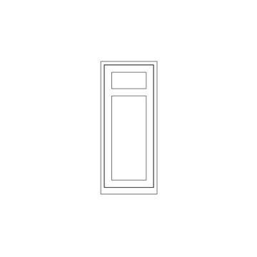 1909 Ovolo Beaded Combination Door, 1400x595mm, incl fixed bottom rail, 1 crossrail
