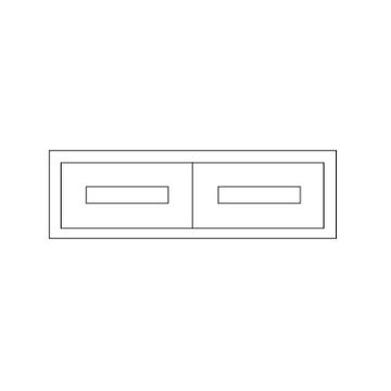 1909 Ovolo Beaded American Fridge/Freezer Double door set, 280x920mm