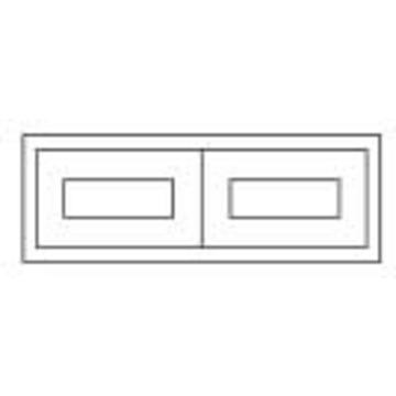 1909 Ovolo Beaded American Fridge/Freezer Double door set, 335x1000mm