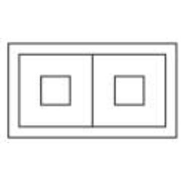 1909 Ovolo Beaded American Fridge/Freezer Double door set, 335x600mm