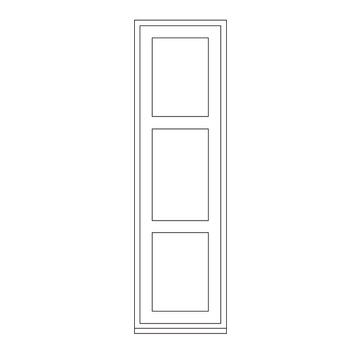 1909 Ovolo Beaded Combination Door, 2018x395mm, incl loose bottom rail, 2 crossrail