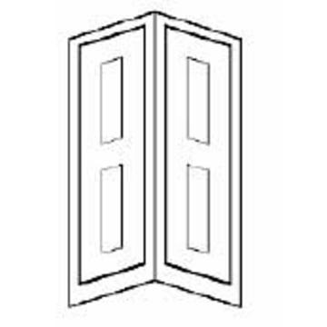 1909 Ovolo Beaded  Tall Wall Corner door set, 950x300mm, 1 crossrail