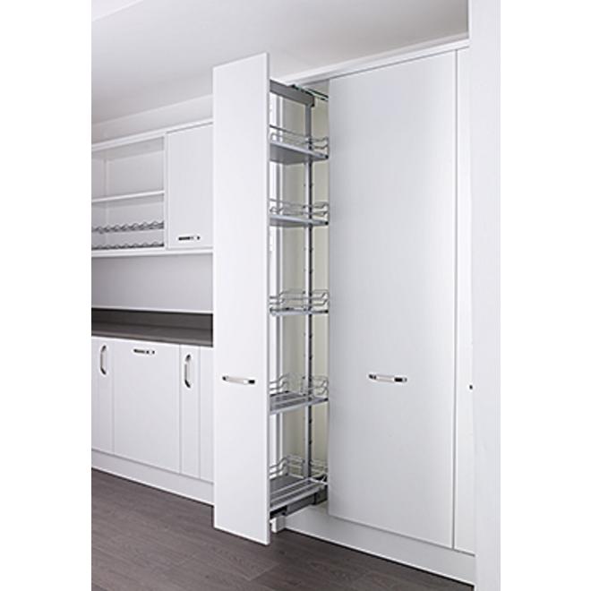 Dispensa Larder, 500mm, Chrome Arena (fits 1800mm-2200mm height)