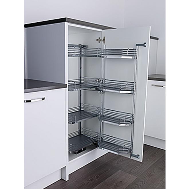 Arena tandem larder unit, studio height, 600mm, silver chrome