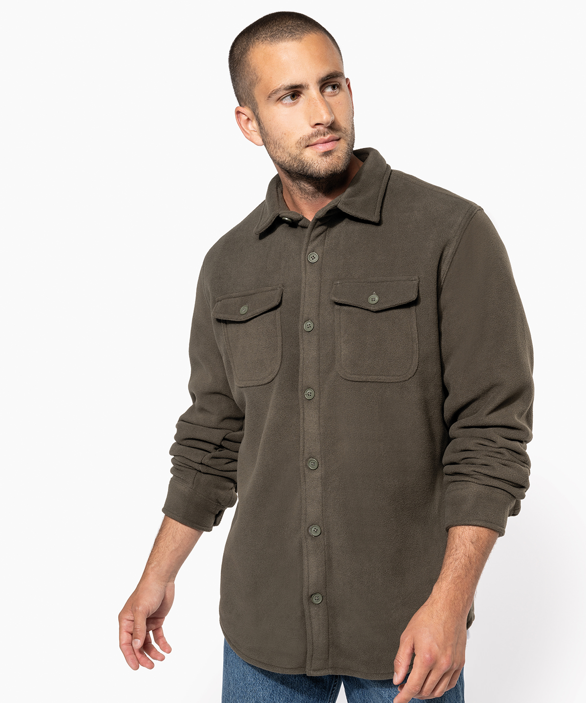 Sherpa-lined fleece overshirt Sherpa-lined fleece overshirt