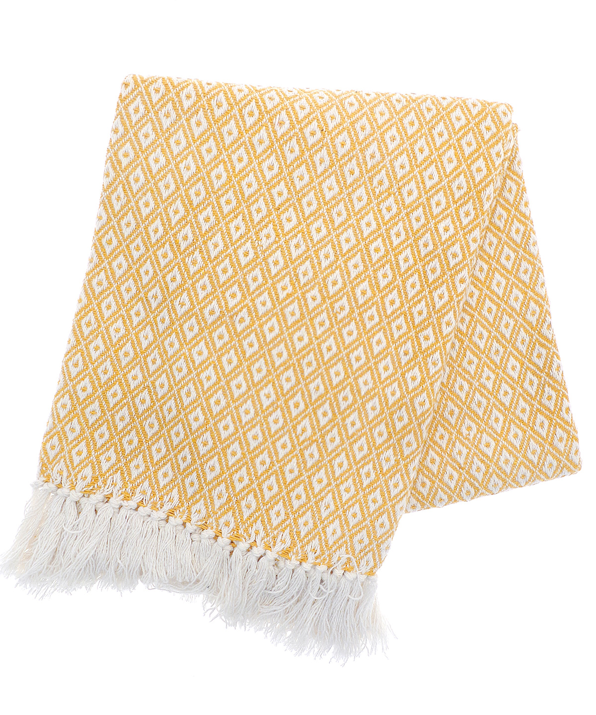 Oxford Recycled Throw Ochre Yellow Size One Size