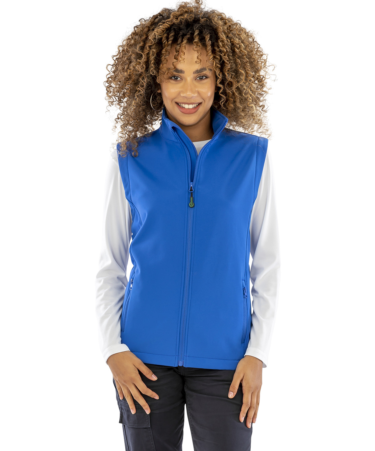 Women's recycled 2-layer printable softshell bodywarmer