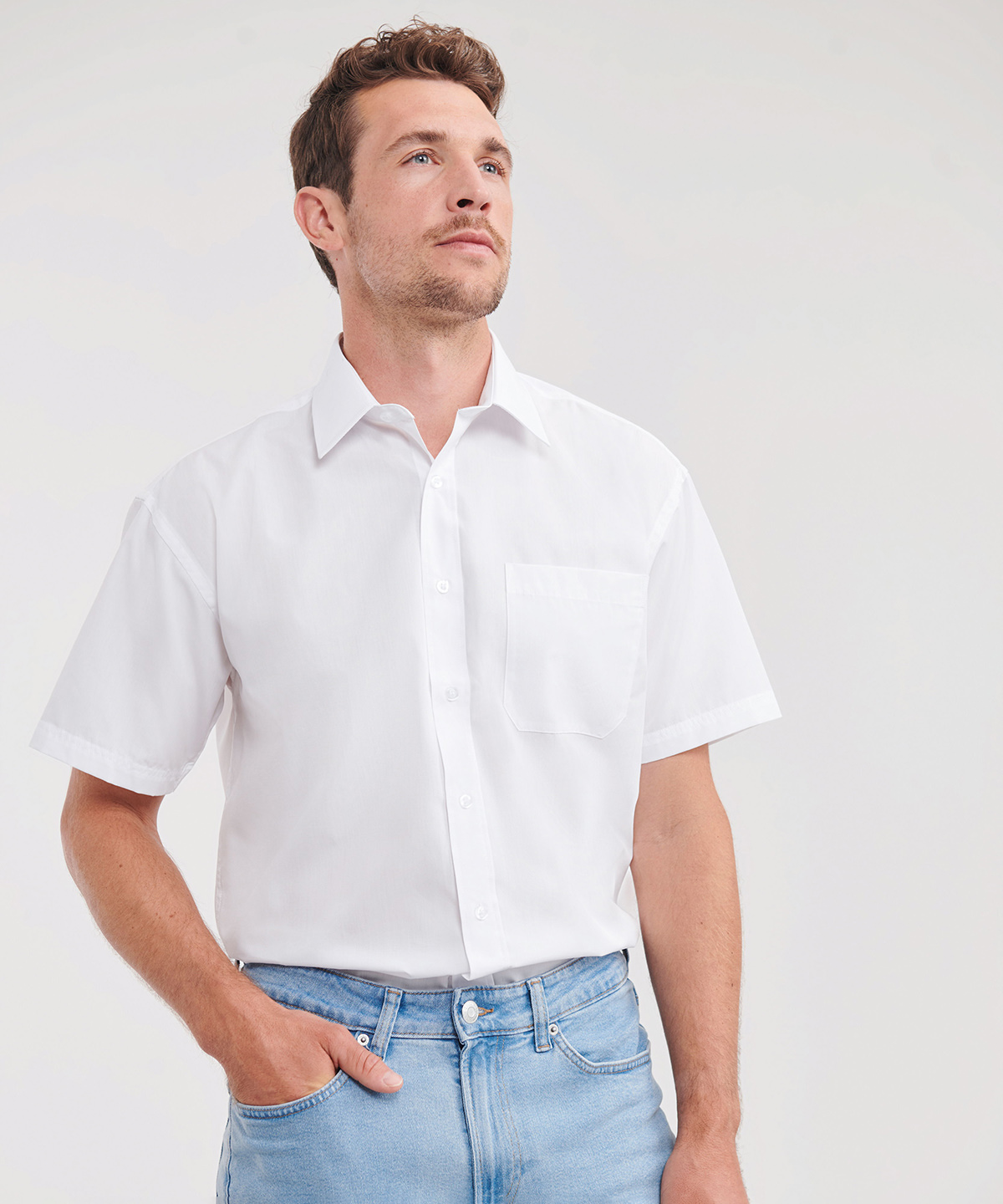 Picture of Short sleeve polycotton easycare poplin shirt