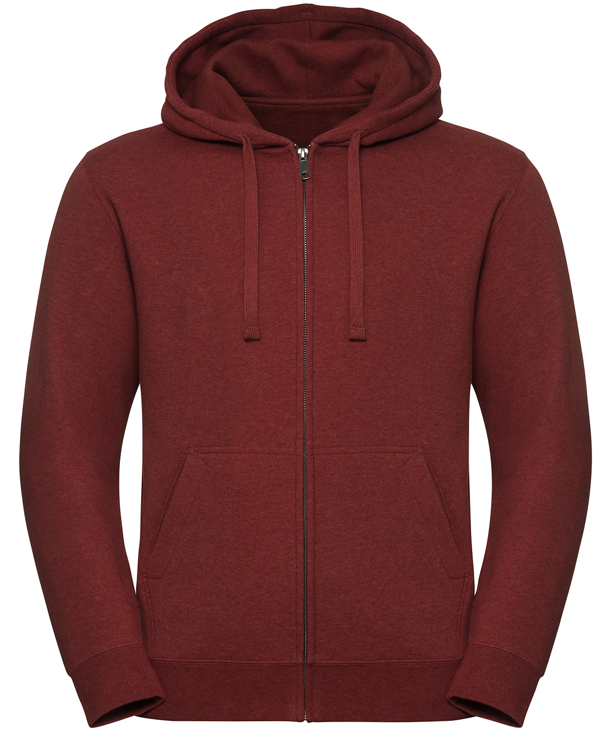Authentic melange zipped hood sweatshirt