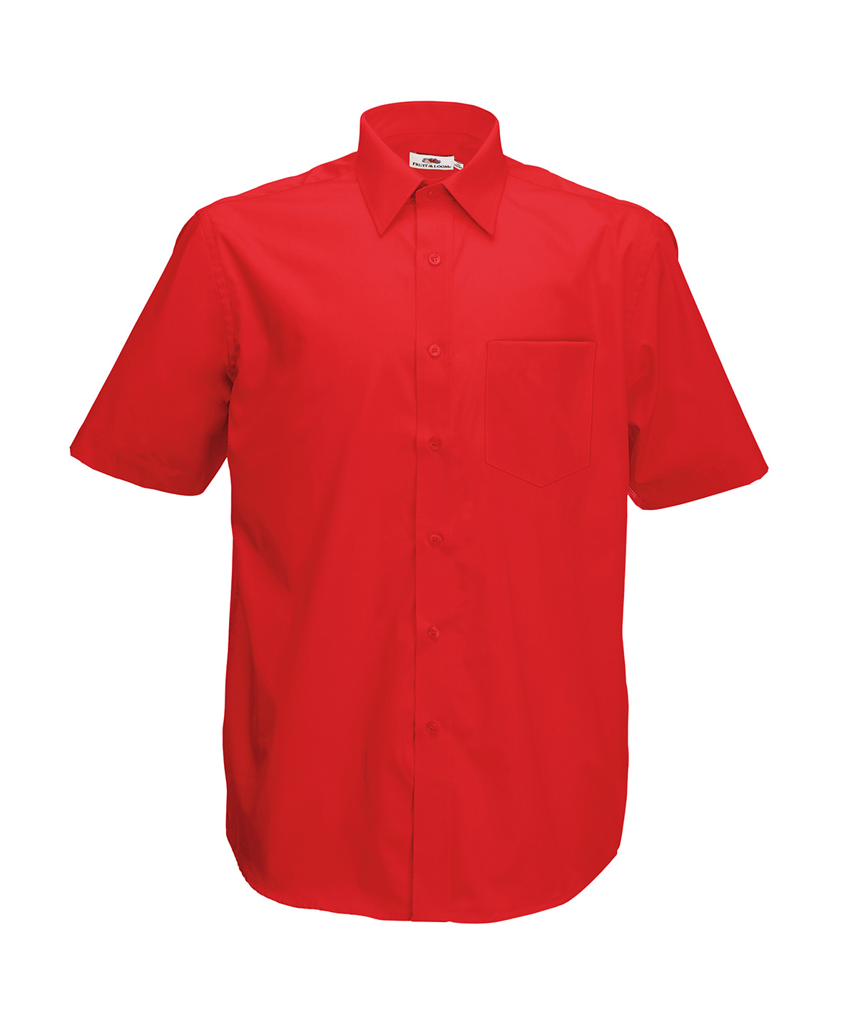 Poplin Short Sleeve Shirt Red Size Medium