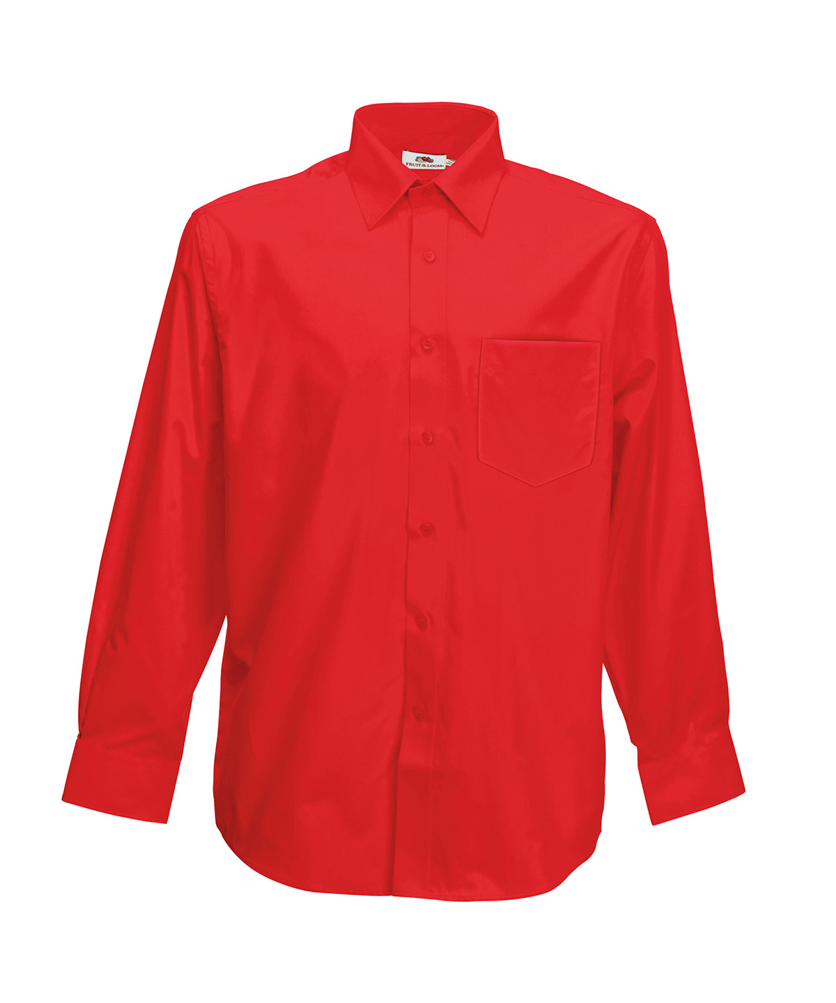Poplin Long Sleeve Shirt Red Size 2XLarge