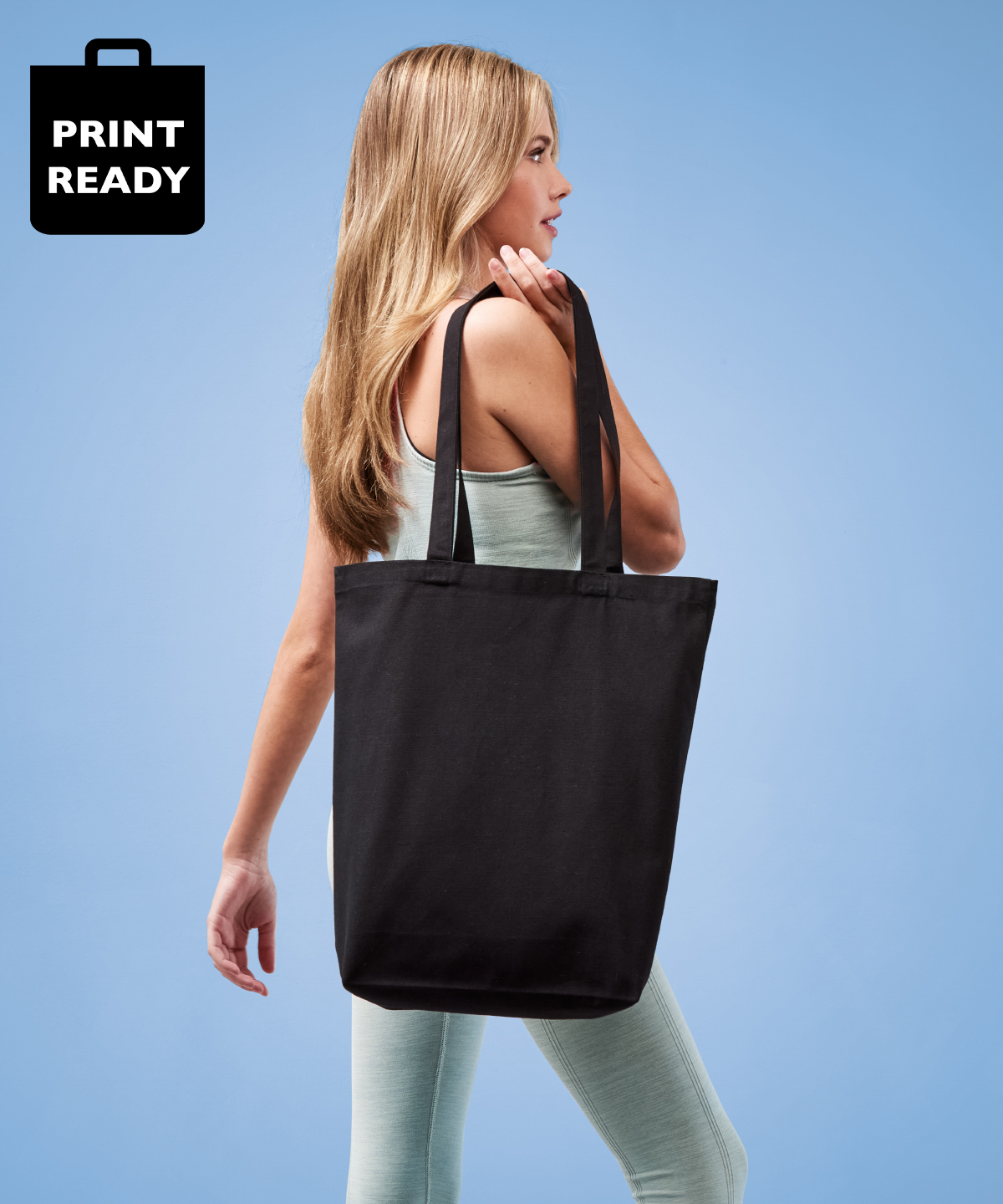 Picture of Recycled premium canvas ‘flat base’ shopper