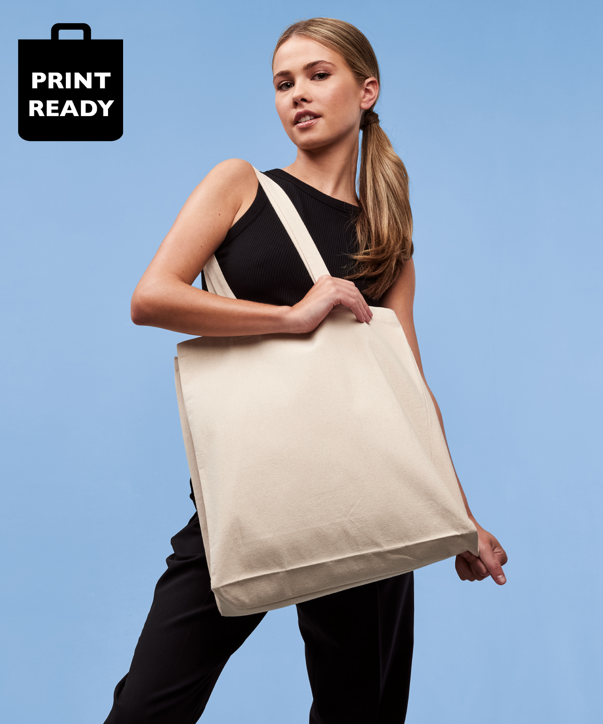 Picture of Recycled premium canvas spacious shopper