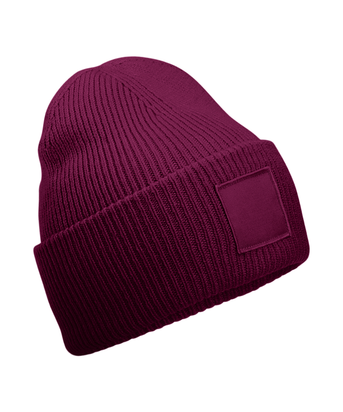 Beechfield Deep-cuffed Tonal Patch Beanie B336R in Burgundy