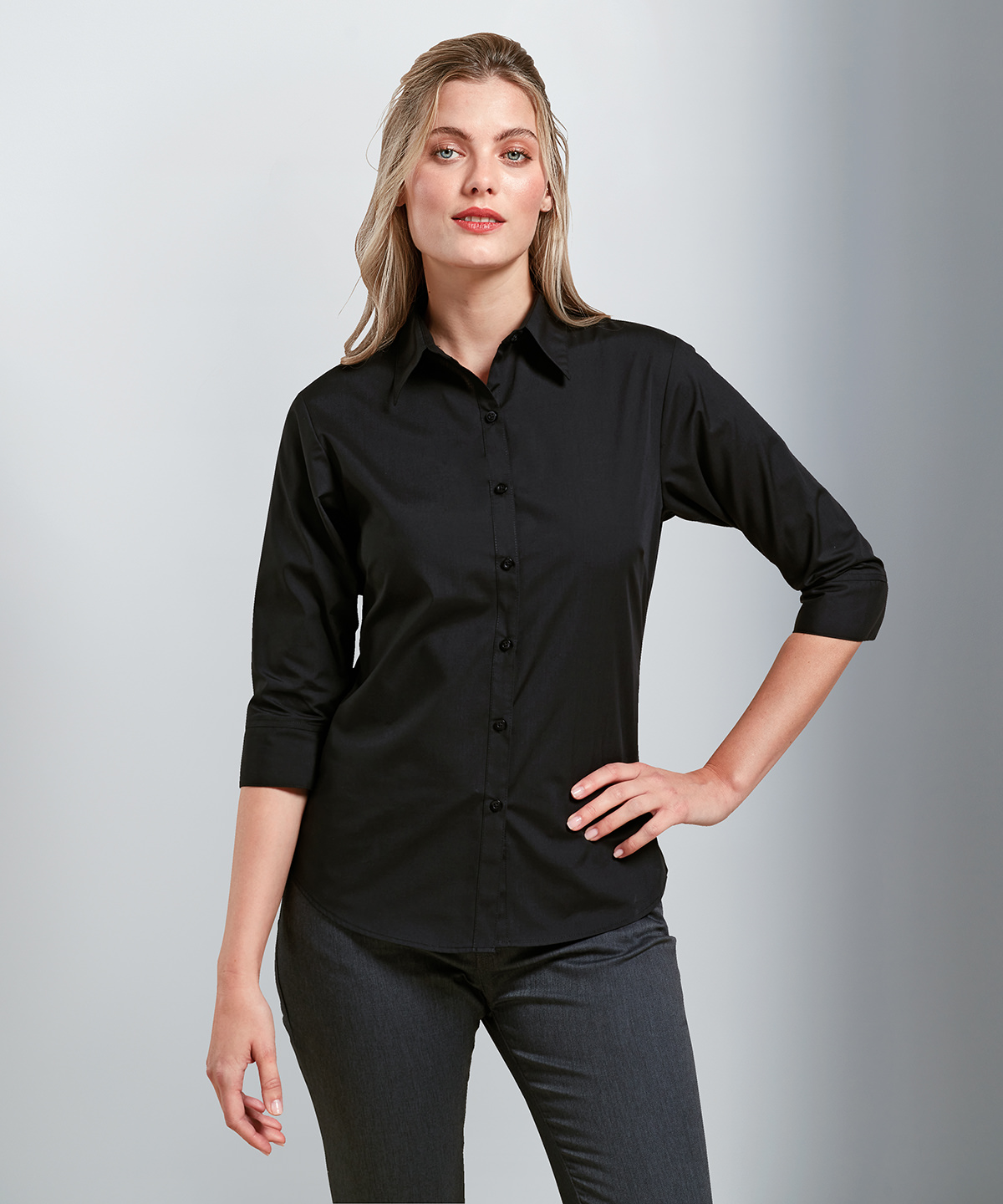 Picture of Women's ¾ sleeve poplin blouse