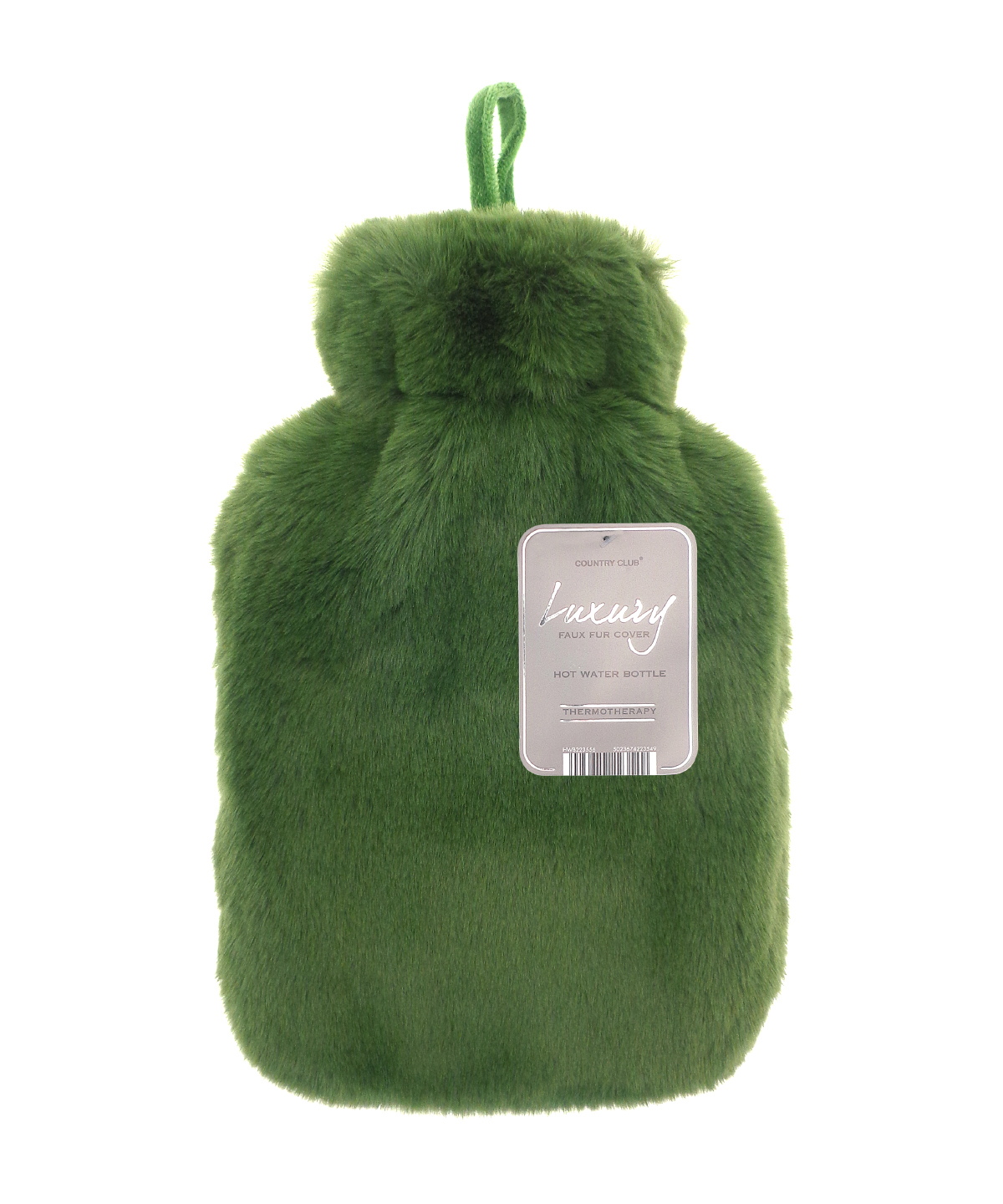 Super luxury faux fur hot water bottle and cover, front