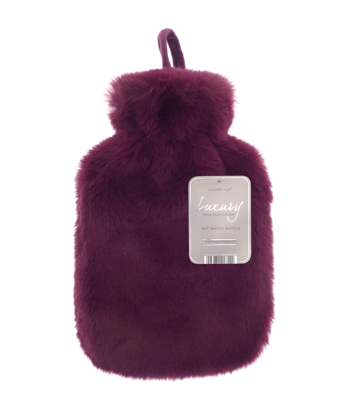 Super luxury faux fur hot water bottle and cover, front