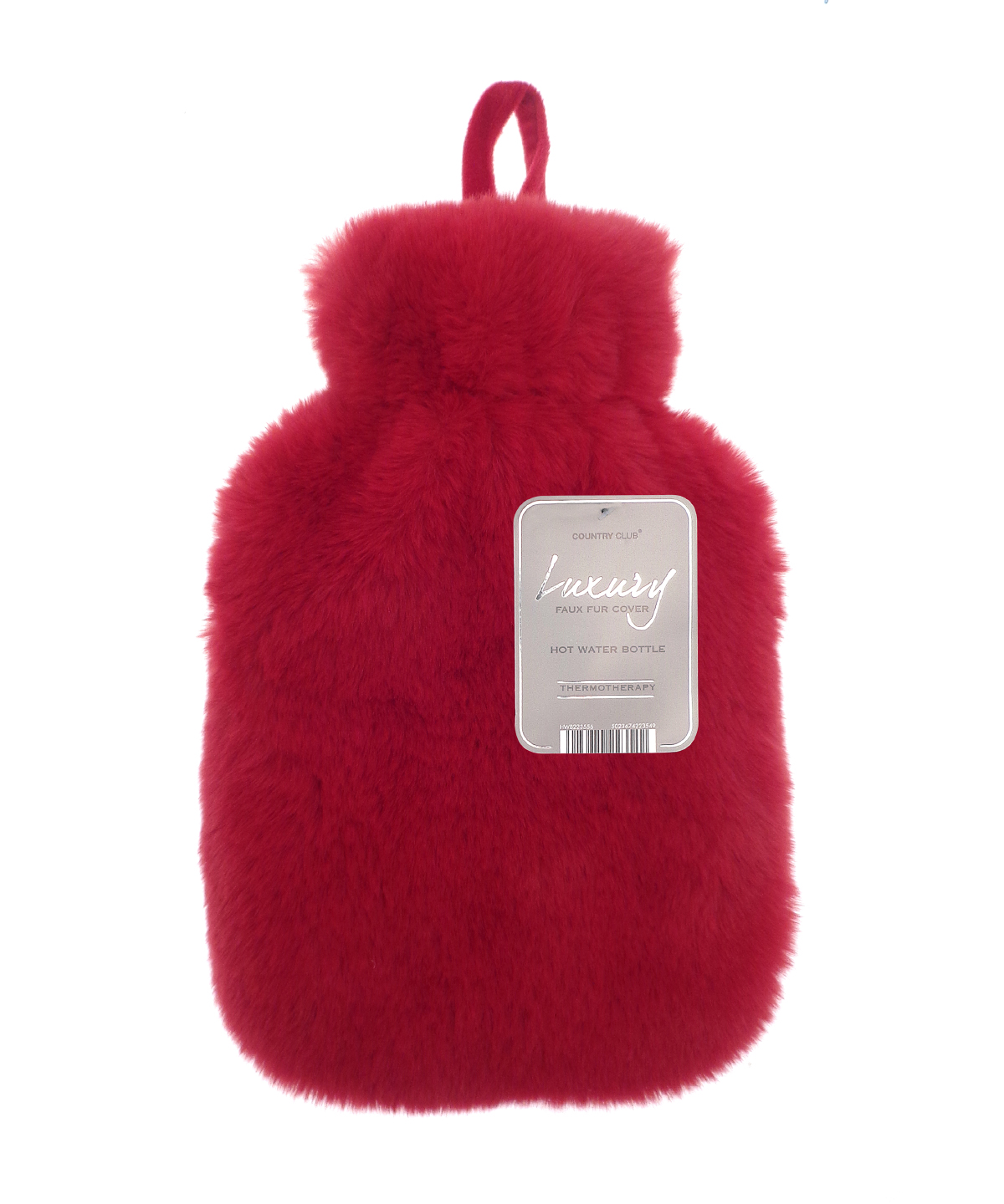 Super luxury faux fur hot water bottle and cover, front