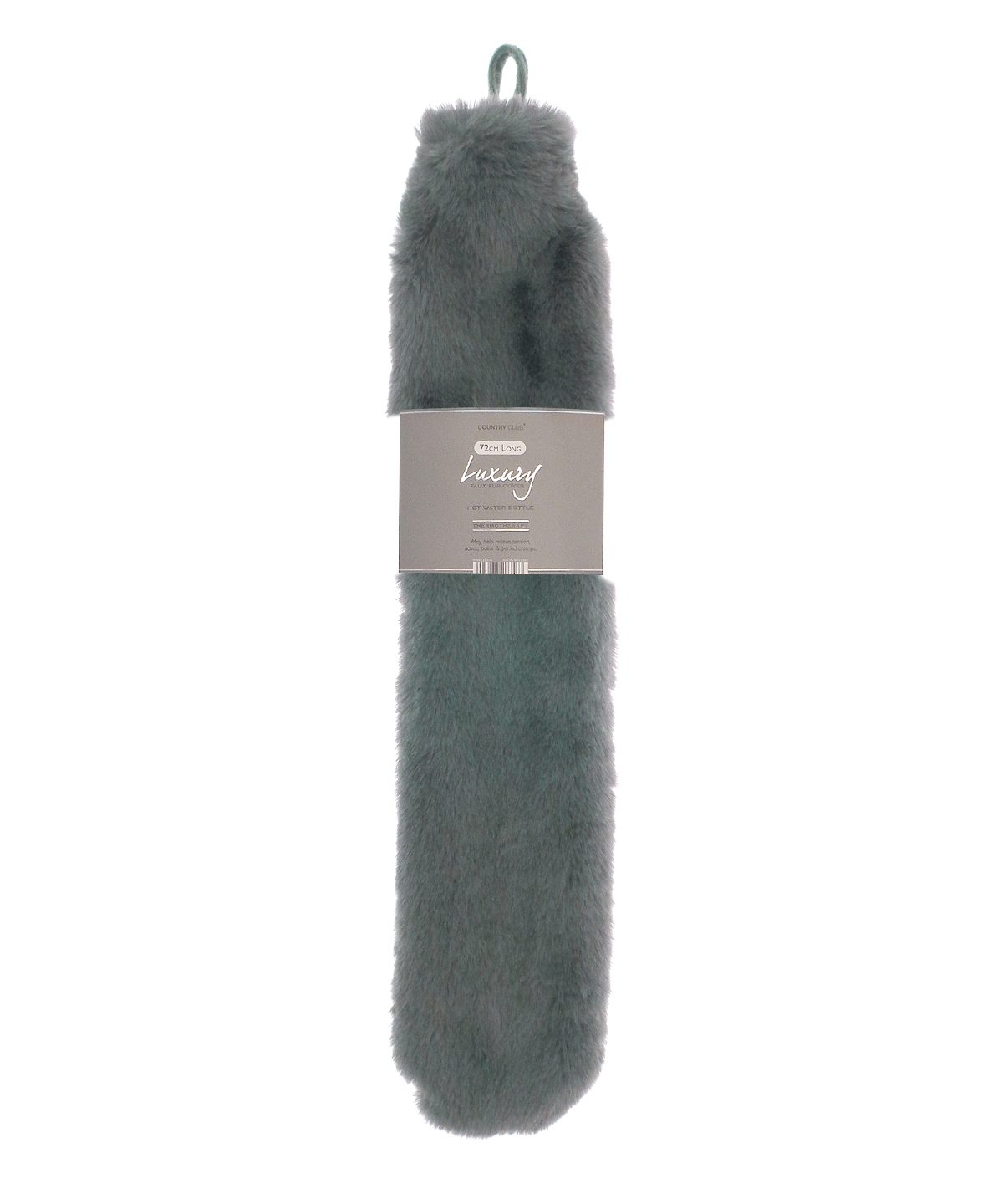 Super luxury faux fur long hot water bottle and cover, front