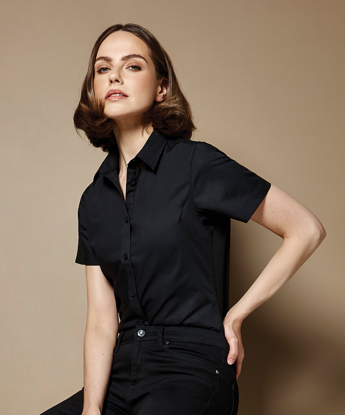 Picture of Women's poplin shirt short sleeve