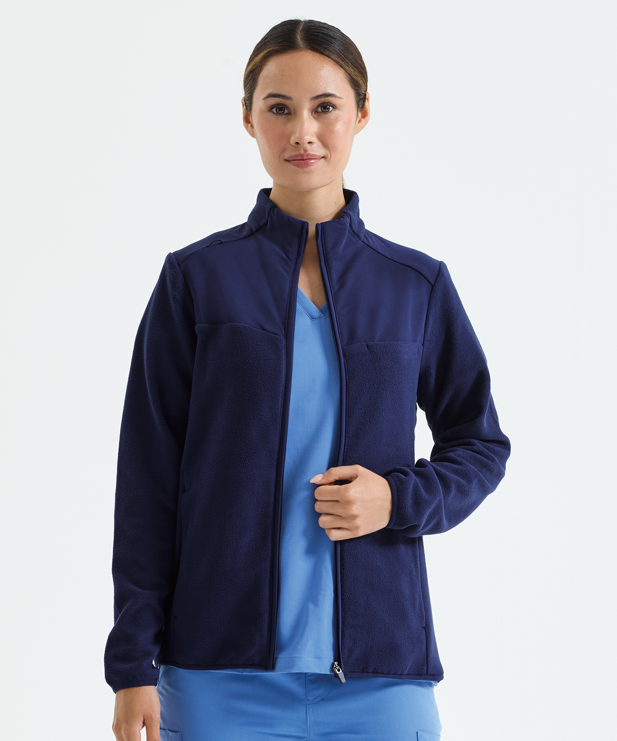 'Agility' women's panelled fleece jacket worn