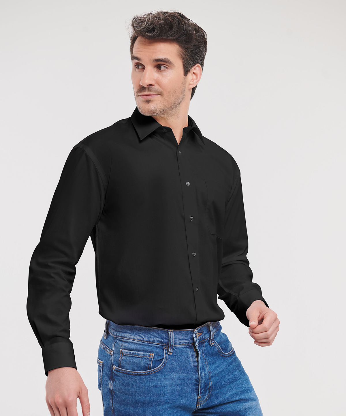 Picture of Long sleeve pure cotton easycare poplin shirt