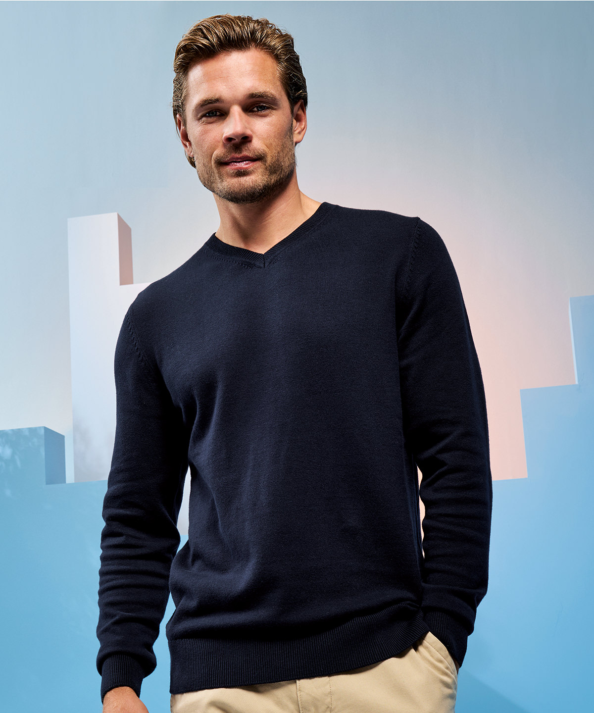 Men’s cotton blend v-neck sweater Men’s cotton blend v-neck sweater