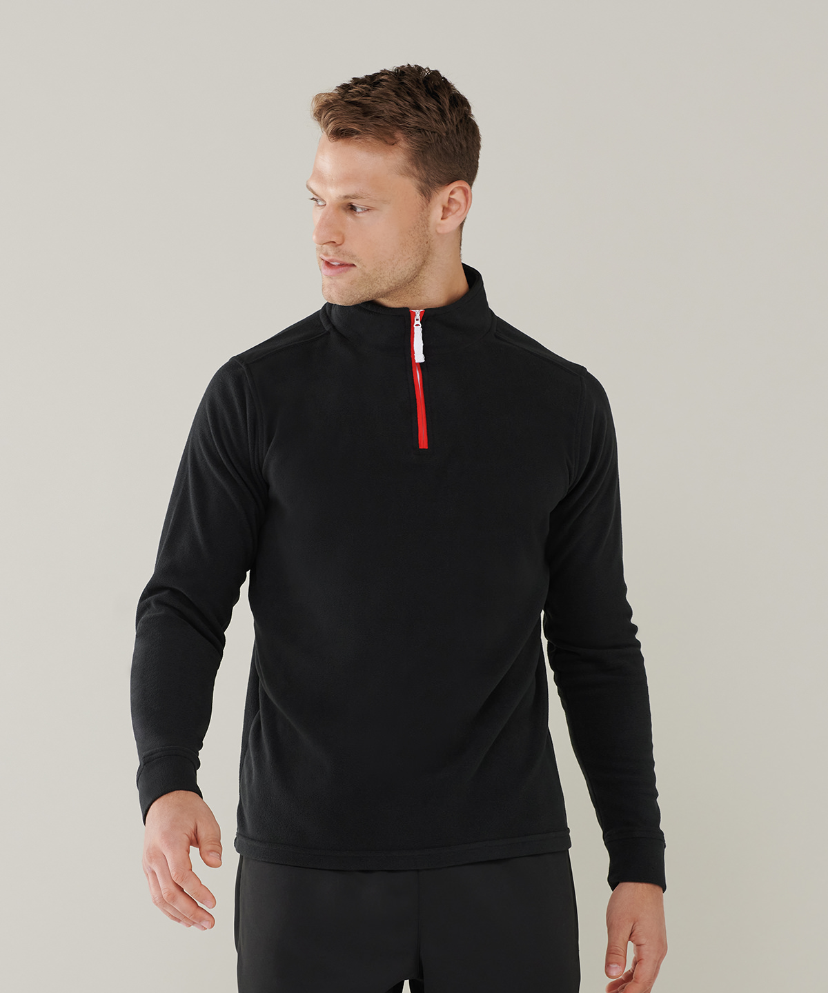 Picture of ¼ zip long sleeve fleece piped