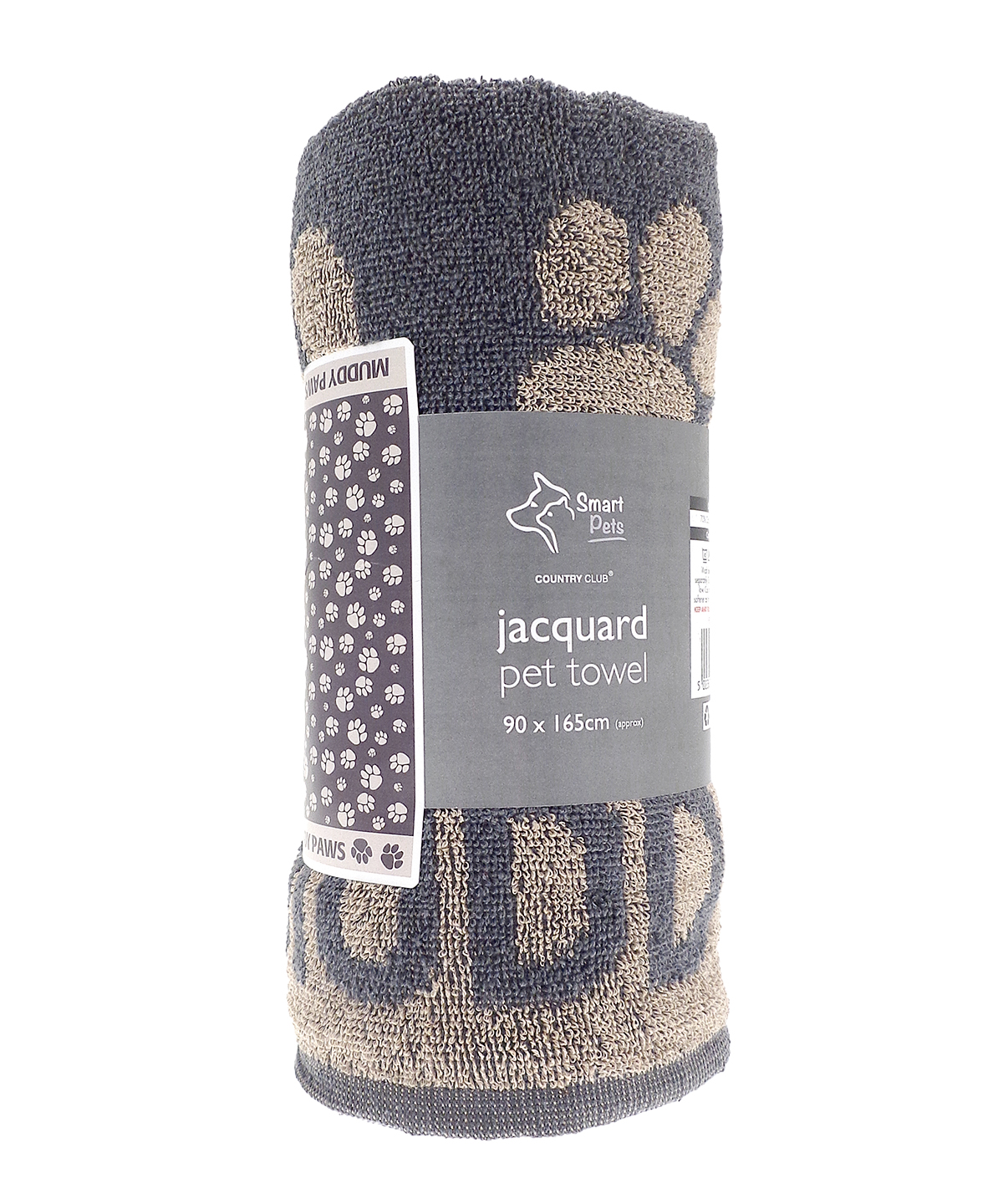 Jumbo terry jacquard dog towel, front